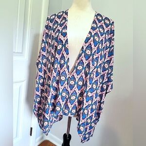 UMGEE KIMONO SZ M BOHO FLOWY LAYERING PIECE COLORFUL BREEZY SWIM COVER FESTIVAL